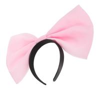 CRAFTHROU Fashionable Pink Headband with Giant Bow for Women, Comfortable Satin Cloth and Plastic Material, Eye-catching Hair Accessory for Holiday Party and Fancy Dress
