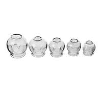 CRAFTHROU Glass Cupping Therapy Set and Relieving Muscle and Joint Pain 5 Pcs Thickened Suction Cups Simple Structure Cupping Tool for Safe Use for Home Massage