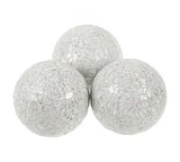 CRAFTHROU Glass Decorative Balls 3Pcs 3.1 Inch Mosaic Sphere Orbs for Dining Table and Coffee Table Decorations, Lightweight Glass Craft Ornaments