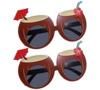 CRAFTHROU Glasses Coconut Cup Shaped Hawaiian Themed Plastic Material 2pcs with Comfortable Wear and Universal Fit Design for Adults for Birthday Party and Beach Party Supplies