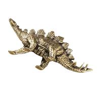 CRAFTHROU Golden Brass Dinosaur Craft Statue with Simple and Delicate Design, Lifelike Stegosaurus Figurine for Home and Hotel Tabletop Decoration