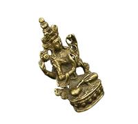 CRAFTHROU Golden Brass Laughing Buddha Statue Simple Artistic Design, Decorative and Practical Buddhist Decor Ornament for Windowsills and Cabinets, Unique Home Decor Accent