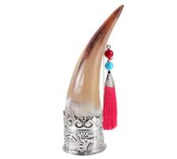 CRAFTHROU Handcrafted Decorative Natural Horn Wall Hanging Pendant, Mongolian Style Horn Decor for Wall, Easy to Use and Store, to Decorate Your Home Indoors Color Color