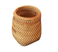 CRAFTHROU Handmade below Square Shape Tea Set Canister Rattan Woven with Multi-purpose Storage Function and Good Texture for Home Dinner and Wedding Decoration