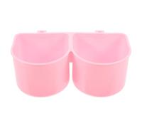 CRAFTHROU Hanging Dog Bowls for Kennel and Small Pets, Pink Abs Cage Cups with Hooks, Easy to Clean and Versatile Design, for Rabbits, Pigeons, and Other Small Animals