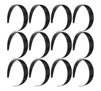 CRAFTHROU Headbands Blank Hair Hoops 12pcs Practical for Women Black Sturdy Hair Accessories for Crafting and Doing Sports for Everyday Use