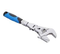 CRAFTHROU Heavy Duty 10 Inch Adjustable Ratchet Spanner Flexible Ratchet Head, Chromium Vanadium Steel Construction, Strong Hardness and Length Controllable for Scaffolding Installation