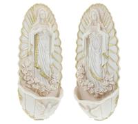 CRAFTHROU Holy Water Font Elegant Ceramic 2pcs Wall Hanging Decorations Beige Catholic Wall Decor Easy to Communion for Home Entrance
