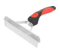 CRAFTHROU Horse Grooming Shedding Comb Rubber Handle 175mm, Mane Pulling Tool and Cleaning Brush for Horses and Pets, Black and Hair Removal Accessory