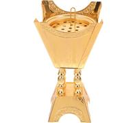 CRAFTHROU Incense Burner Middle Eastern Golden with Aromatherapy Function Small Made of Zinc Alloy and Burning Incense Feature, Elegant Home Decor Piece Suitable for Office and Home Use