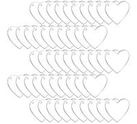 CRAFTHROU Keychains Decorative Sublimation Heart White Acrylic 50pcs Sublimation Blanks for and, Portable Blank Keychain Suitable Crafts Hand Craft Projects for Crafting Supplies