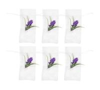CRAFTHROU Lavender Sachets Refillable Pouches 6pcs Cloth Bags Sachet with Dried Flowers Smell Freshener Multi-functional Use, Delicate Purple for Wardrobe and Weddings and Birthdays