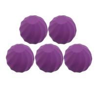 CRAFTHROU Lip Balm Containers with Wand Direct Fill Purple 5 Pcs round Ball Shape Plastic Refillable Lip Gloss Tubes and Even Application