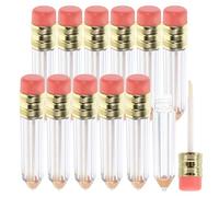 CRAFTHROU Lip Gloss Tubes and Create a Lipstick by Yourself 12pcs Pencil Shaped Plastic Refillable Containers Easy to Carry Odor-free Lip Gloss Pencil Tubes for Handmade Cosmetics