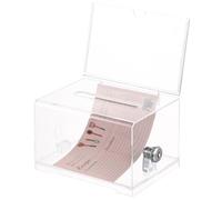 CRAFTHROU Lockable Acrylic Ballot Box with Slot and Keys 6.3X4.7X3.9In Donation Box for Feedback Collection and Fundraising Activities