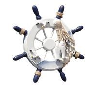 CRAFTHROU Marine Theme Adornment Ships Steering Wheel Model Creative Craft Wall Hanging Ornament for Themed Restaurants and Houses