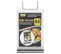 CRAFTHROU Menu Display Stand PVC A6 Flip Page Holder with Base, Tabletop Sign Holder for Retail Stores and Restaurants, Desktop Advertising Display for Hospitality and Office Use