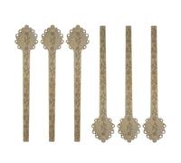 CRAFTHROU Metal Bookmark Ruler Retro with Number and Letter Template Coffee Colour Learning Tool Multifunction 10pcs for Students for School and Office Use