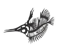 CRAFTHROU Metal Fish Bone Wall Art with Rustic Iron Sculpture, Black Hanging Ornament for Living Room or Beach Themed Decoration