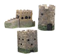 CRAFTHROU Miniature Sand Table Castle Resin Models 3 Pcs Sturdy Material Square and Shapes Suitable for Landscape Designs and Sand Play Tables