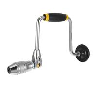 CRAFTHROU Multifunctional 12-inch 4-jaw Hand Crank Drill with Handle, Manual Woodworker Bit Brace for Jewelry Making, Metal Punching and Crafting, Suitable for Woodworking and DIY Projects