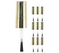 CRAFTHROU Nail Polish Bottle Caps with Brush Replacement 10Pcs Gold Lid for 7-8Ml Small Bottles for Gel Nail and Personal Use