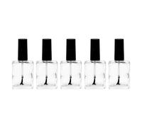 CRAFTHROU Nail Polish Containers with Brush inside Refillable Glass 5pcs Pack 15ml Empty Nail Polish Bottles Not Easy to Break for DIY Manicure