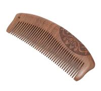 CRAFTHROU Natural Sandalwood Hair Comb with Carving Design for Scalp Massage and Anti-static Hair Care, Black Wooden Comb Suitable for Daily Styling and Indian Head Massage