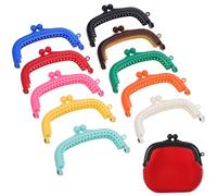 CRAFTHROU Plastic Coin Purse Handles 10 Pieces 3.46 Inch Curved Closure for Sewing and Handmade Bag Craft Projects