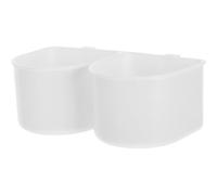 CRAFTHROU Plastic Hanging Dog and Rabbit Bowl for Cage and Travel - White ABS Removable Crate Feeder for Food and Water, for Kennels and Pet Carriers