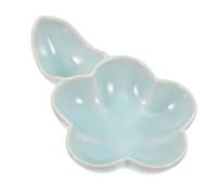 CRAFTHROU Porcelain Ink Dish Plate and Brush Holder for Chinese Calligraphy, Multi-functional Ceramic Ink Tray with Flower Shape, Wear Resistant Design for Desk Decoration and Painting