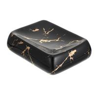 CRAFTHROU Porcelain Soap Dish Marble Soap Tray for Bathroom and Kitchen with Drainage for Bedroom and Shower Use