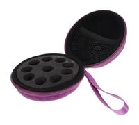 CRAFTHROU Portable Essential Oil Carrying Box with 10 Slots for 1-2ml Bottles, Velvet and Aluminium Alloy Material, Round Shape, Protective and Compact Case for Travel and Home Daily Use
