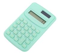 CRAFTHROU Portable Handheld Calculator with Small Operations Basic Arithmetic Pocket Size in Green Plastic Silicone and for Office and School Use by Students and Adults