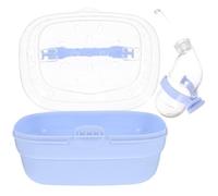 CRAFTHROU Portable Small Animal Carrier Cage for Travel and Outdoor Use with Ventilation Window and Plastic Material, Suitable for Hamsters and Small Pets, Blue Colour Ensures Safety