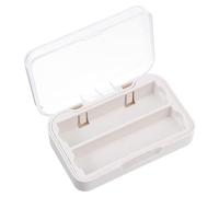 CRAFTHROU PP Makeup Storage Case with Beautiful Appearance and Separate Design, White Portable Cosmetic Organizer Storage Box with Mirror Dustproof Lipstick Holder for Vanity or Travel