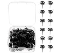 CRAFTHROU Push Pins Thumbtacks round 1 Box for Pinning Photos Black Convenient to Use, for Geography Lessons and Art and Craft Activities