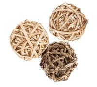 CRAFTHROU Rabbit Chew Balls Minimizing Destructive Habits 3pcs Natural Grass for Small Animals with Easy to Grip Design Suitable for Gerbil and Guinea Pig, for Anywhere the Home