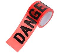 CRAFTHROU Red Non-adhesive Warning Tape for Crime Scene and Halloween Party Use, Multipurpose Pe Material Safety Tape with Eye-catching Design for Hazardous Area Marking