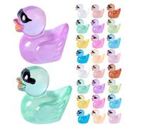 CRAFTHROU Resin Duck for Micro Landscaping Decoration and Desktop Adornment 36pcs Glow the Dark Miniature Figurines Creative Cartoon Style, Sturdy and Adorable Mini Duck Color