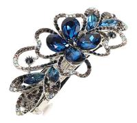 CRAFTHROU Rhinestone Flower Hair Clip Chic Hairpin Zinc Alloy Spring Barrette Multipurpose That Does Not Leave Wrinkles or Dents for Women for Bridal and Everyday Use