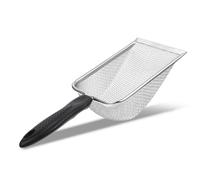 CRAFTHROU Sand Substrate Scoop with Ergonomic Design Handle Stainless Steel and for Sifting out Bearded Dragon and Hermit Crab Droppings for Sifting out Droppings for Reptile Bedding and