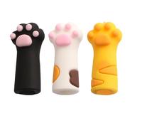CRAFTHROU Silicone Nipper Cover Protective Sleeve Customers Random Color Cat Paw 3pcs for Practical Abs Material Manicure Pedicure Tool Accessories and Nail Cuticle Scissors