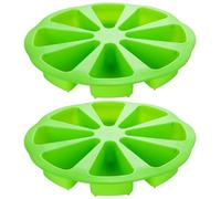 CRAFTHROU Silicone Triangle Cake Slice Moulds 2 Pieces Non Stick Baking Tray with 8 Portions for Brownie and Biscuit Baking Oven Safe Easy Clean