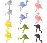 CRAFTHROU Silicone Wine Glass Charms 12pcs Reusable Stemware Markers with Flamingo Animal Design that Fit Most Drink Glasses, for Holiday Gatherings and Cocktail Events