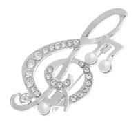 CRAFTHROU Silver Brooch Musical Note Pin for Women, Alloy Material with Sturdy and Fade-resistant Design, for Daily Wearing on Clothing and Scarves to Enhance Your Style