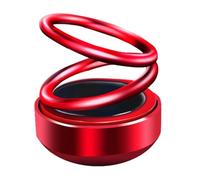 CRAFTHROU Solar Energy Car Aroma Decor with Rotating Double Ring Shape, Alloy Material, Aromatherapy Function, No Electricity Needed, Vehicle-mounted Car Dashboard Decoration for Interior