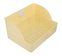 CRAFTHROU Toilet Litter Tray for Small Animals and Chinchillas Large Beige with Splash Prevention Design Reusable Bunny Potty Trainer Tray for Home Use