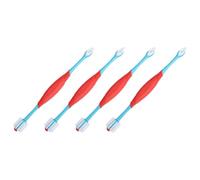 CRAFTHROU Toothbrush Multi-Functional Dogs 4pcs, Cats Pet for and Tooth Double-end Set Cleaning Tool with Anti-Slip Plastic and TPE Handles Teeth Cleaning and Oral Care Daily