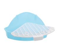 CRAFTHROU Triangular Small Animal Litter Tray Plastic Potty Pan for Rabbits and Guinea Pigs with Space-saving Design and Spill Prevention for Indoor Corner Use